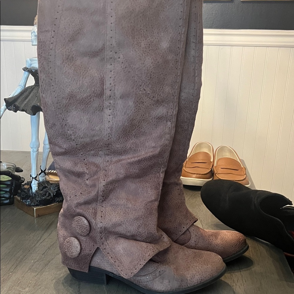 Not Rated Taupe Over the Knee Boots